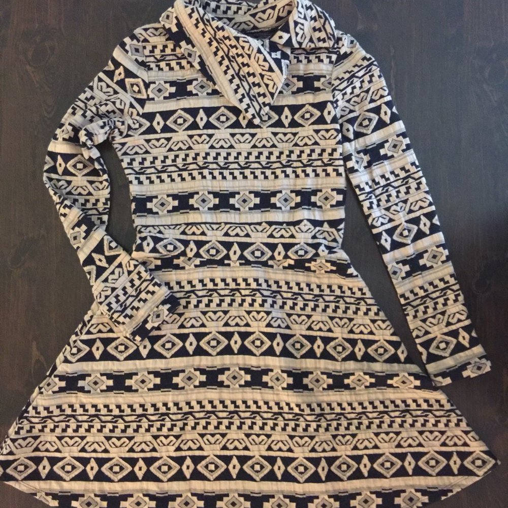 Tyche Cotton Knit Dress Tan / Black Made in USA
